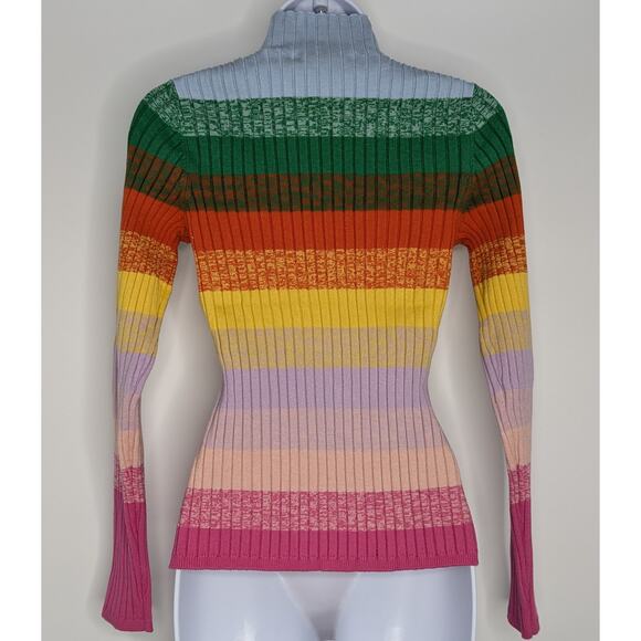 Revolve Stitches + Stripes Rainbow Turtleneck Sweater - Picture 5 of 10